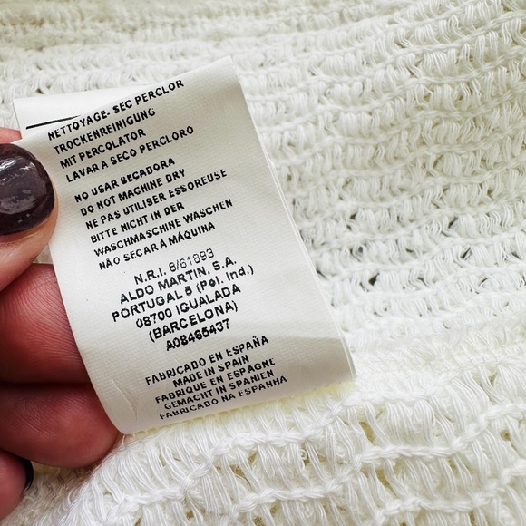 😍 Gorgeous + Unique 🤩 |  AMS Pure Cream White Leather Cotton Knit Jacket 8 - Picture 14 of 15